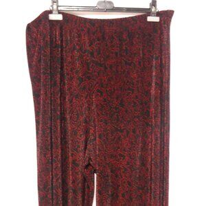 Handmade Red and Black Wide Leg Lounge Pants | 19 inch waist measured